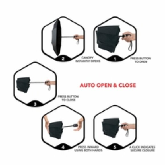 Variety To Go Windproof Compact Travel Umbrella, Auto Open/Close, Folding - Picture 6 of 11